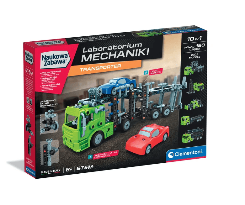 CLEMENTONI Gradbeni bloki 'Laboratorij mehanike' - Transporter 3