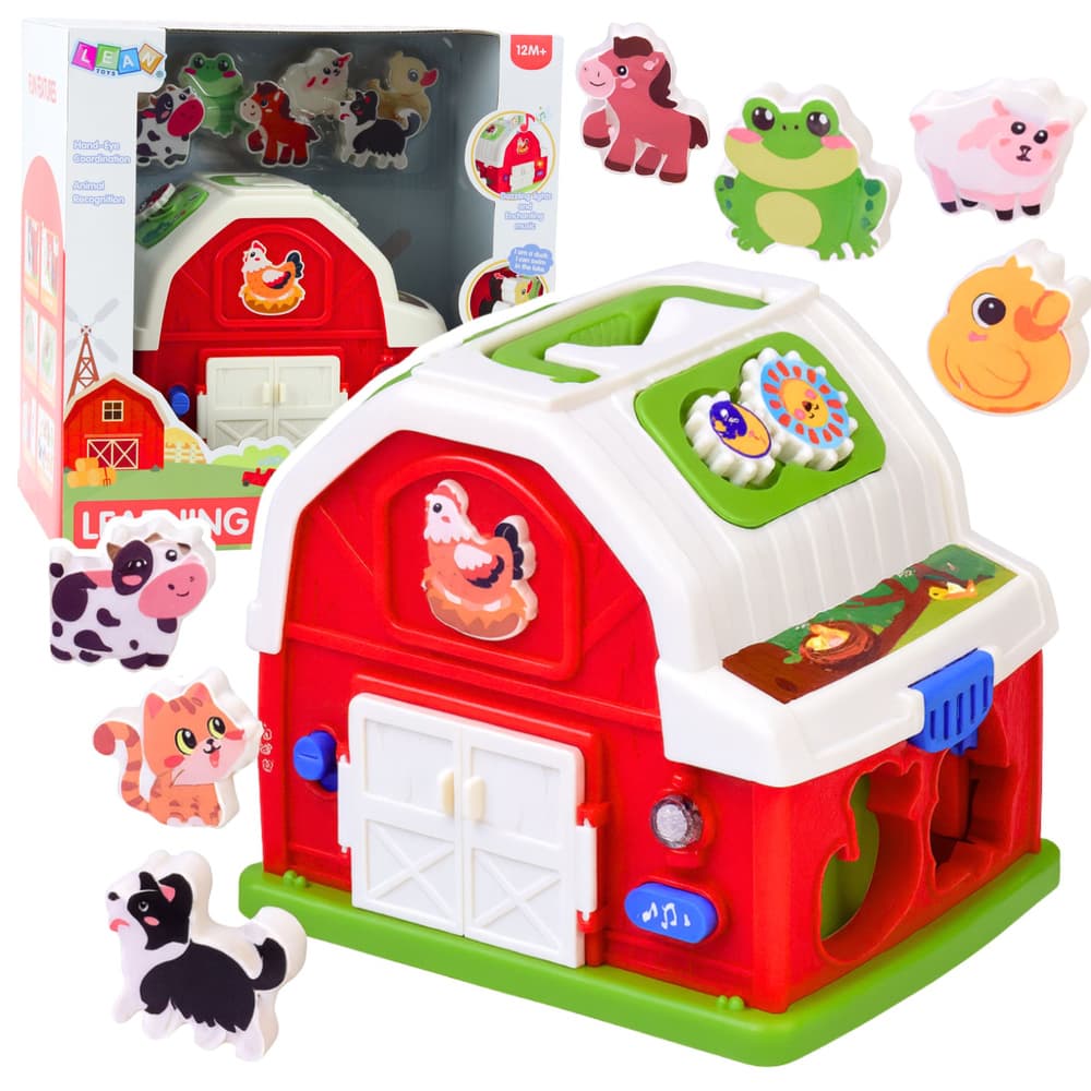 LEAN TOYS Interaktivna farma s hlevom, živalmi, lučmi in zvoki