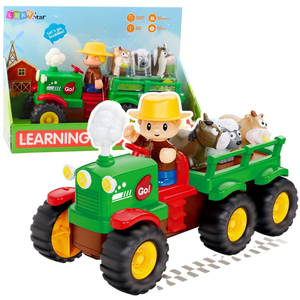 LEAN TOYS interaktivni traktor za malčke s kmetijo in živalmi