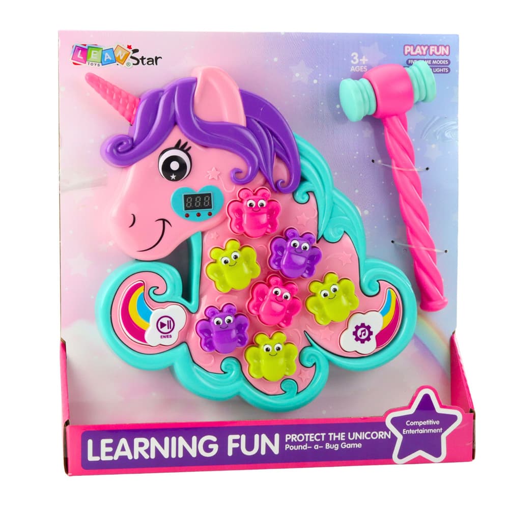 LEAN TOYS Igra udari krtka (enorožec), z lučmi in zvoki 5