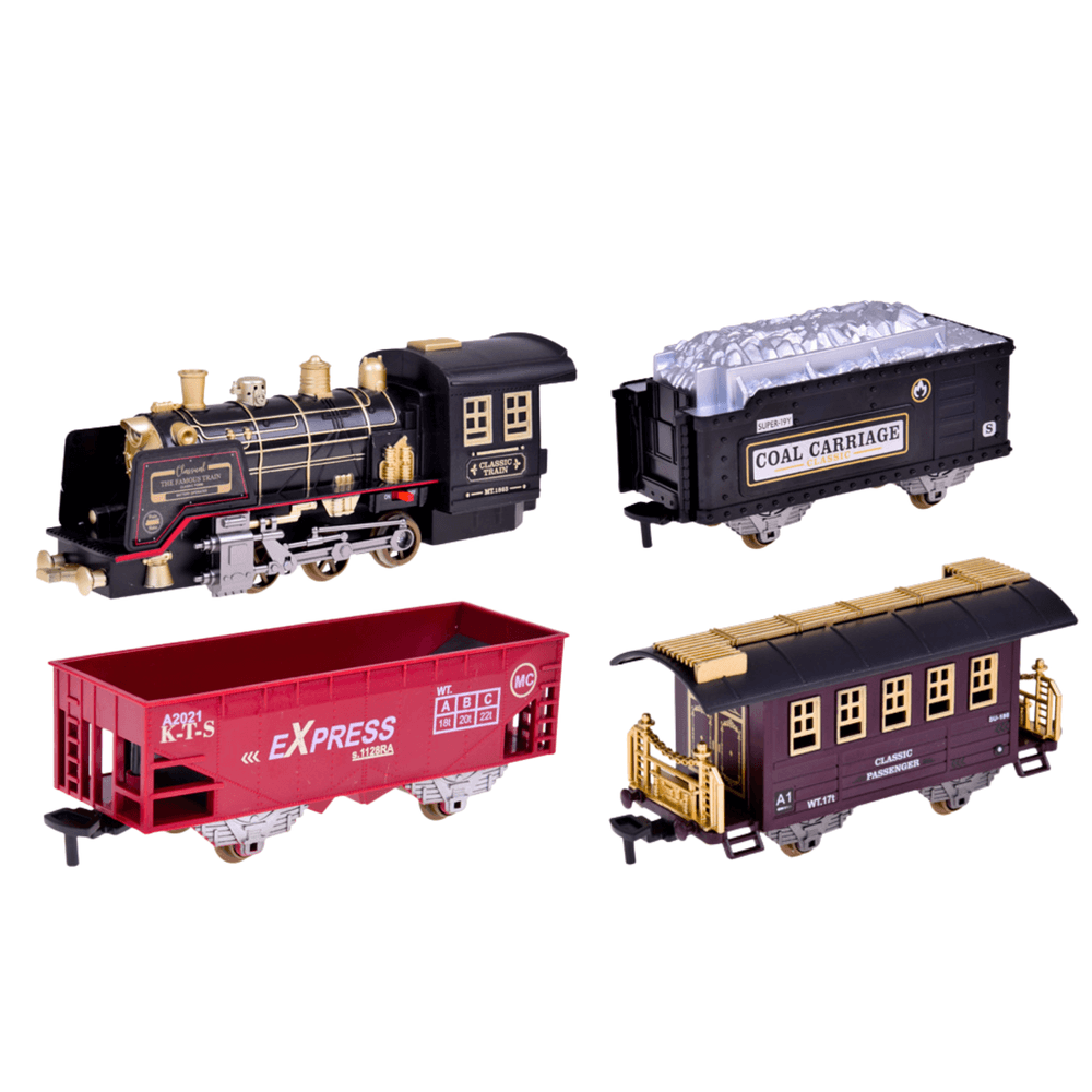 LEAN TOYS električni vlak "Classical Train" RC, dim, luči, zvok, 22 el. 2