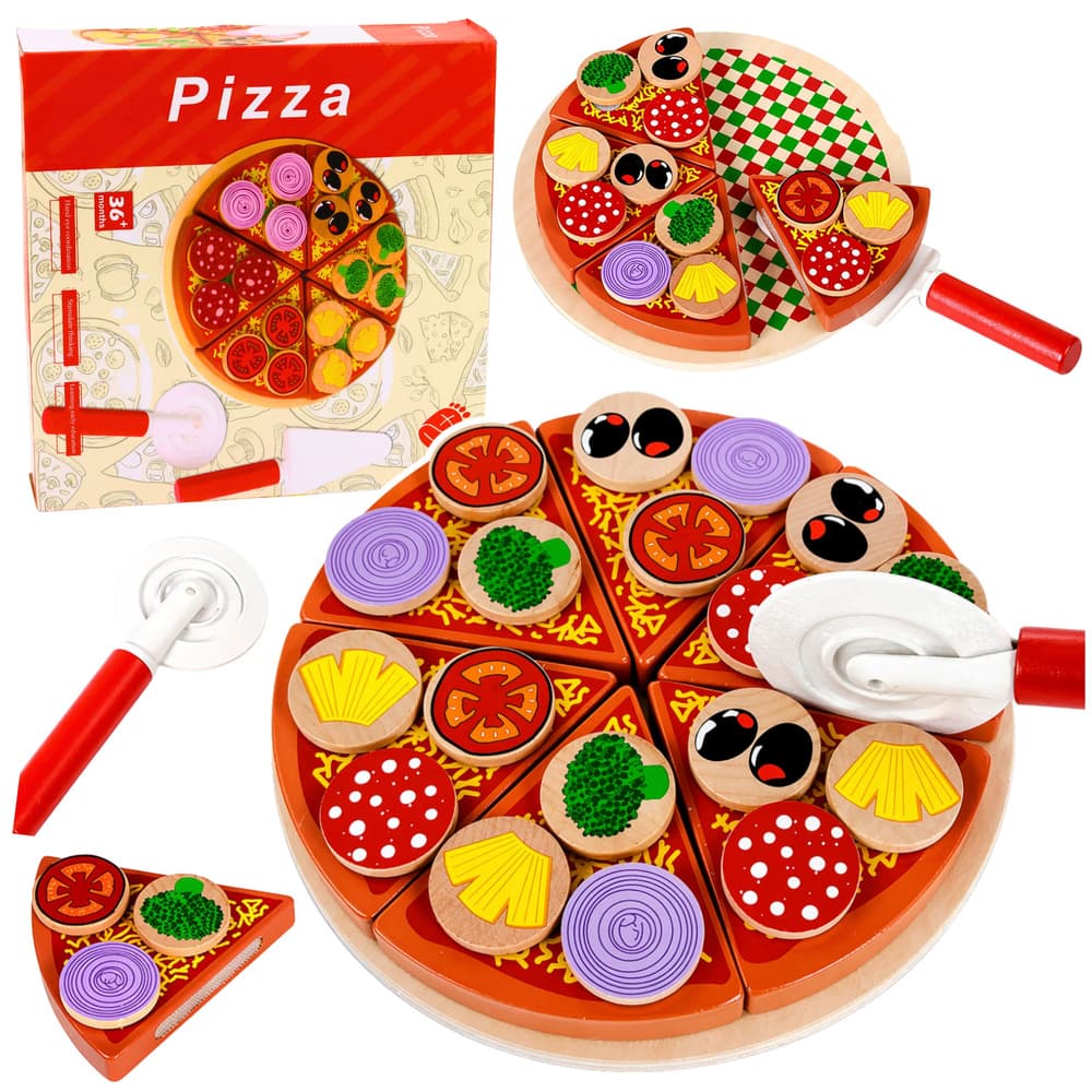 Lesena pica NA ČIKE ZA KROJENJE set z desko in nožem LEAN TOYS