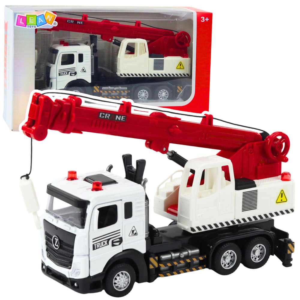 LEAN TOYS Tovornjak z dvigalom, kovinska kabina, nastavljiv krak, luči, zvoki