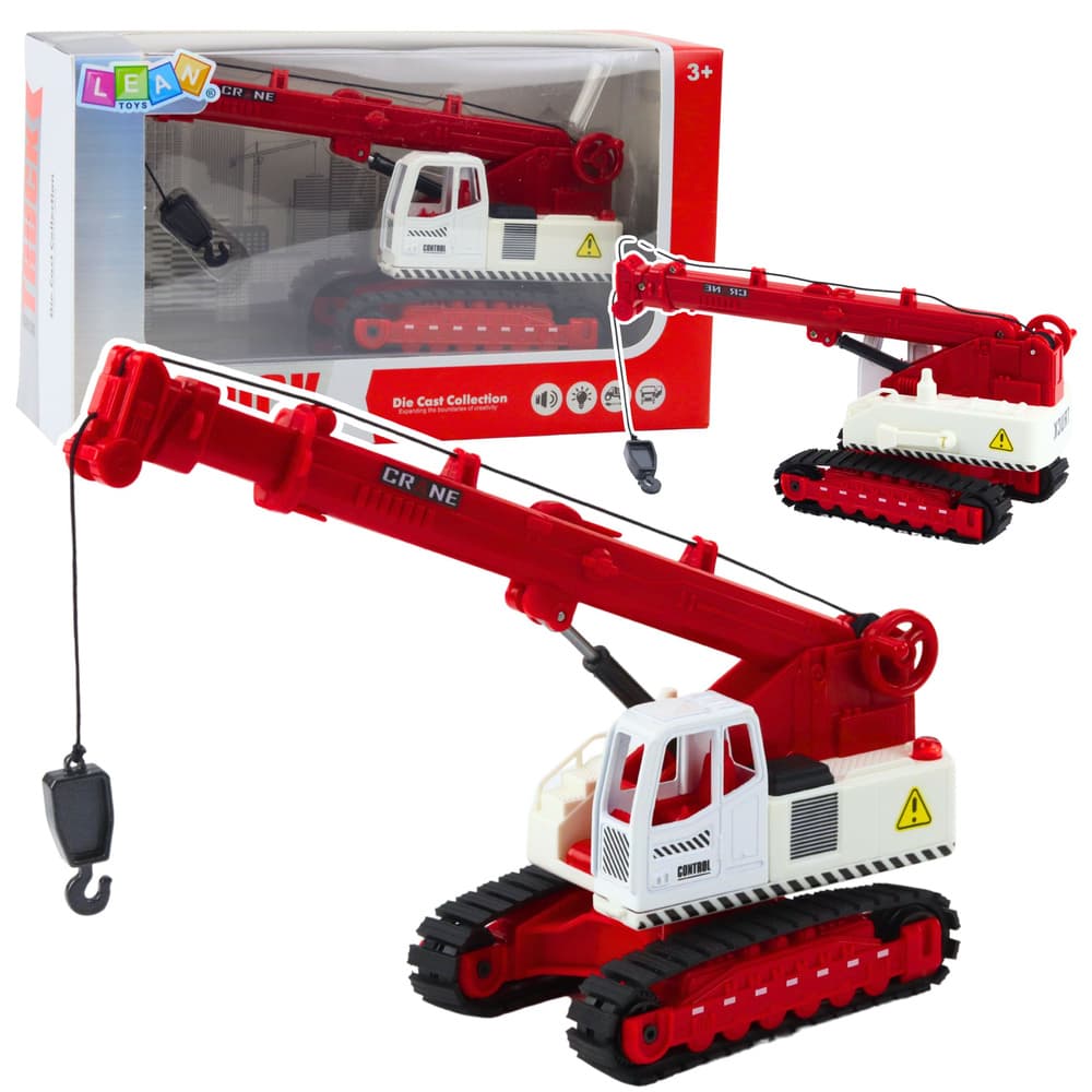 LEAN TOYS Gosenični dvigalo, vrtljiva kabina, nastavitev, luči, zvoki