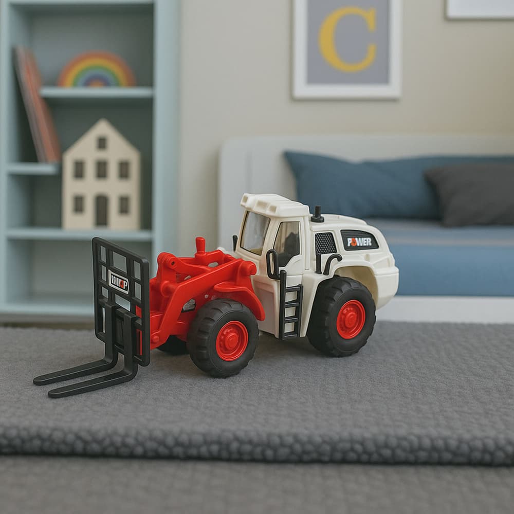 LEAN TOYS Viličar, kovinska dvigala, dviganje/spuščanje, luči, zvoki 4