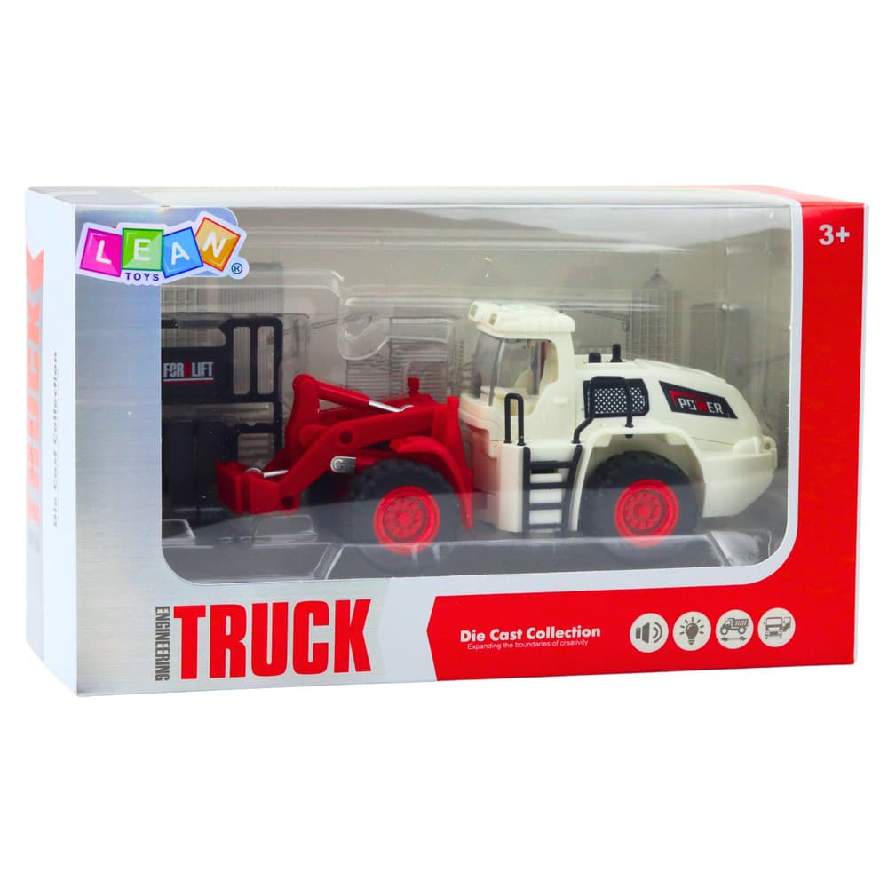 LEAN TOYS Viličar, kovinska dvigala, dviganje/spuščanje, luči, zvoki 5
