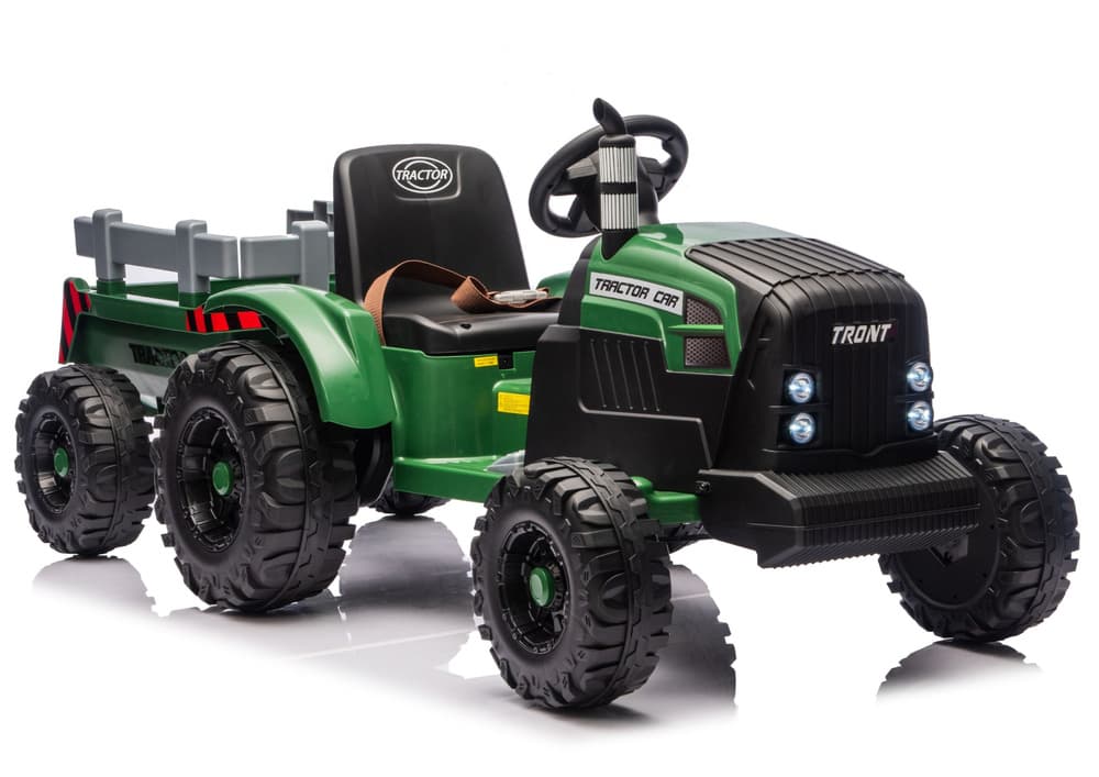 Traktor na akumulator LEAN CARS CH9959B s prikolico, temno zelen, 24V