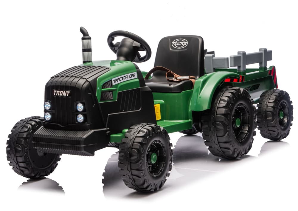 Traktor na akumulator LEAN CARS CH9959B s prikolico, temno zelen, 24V 2