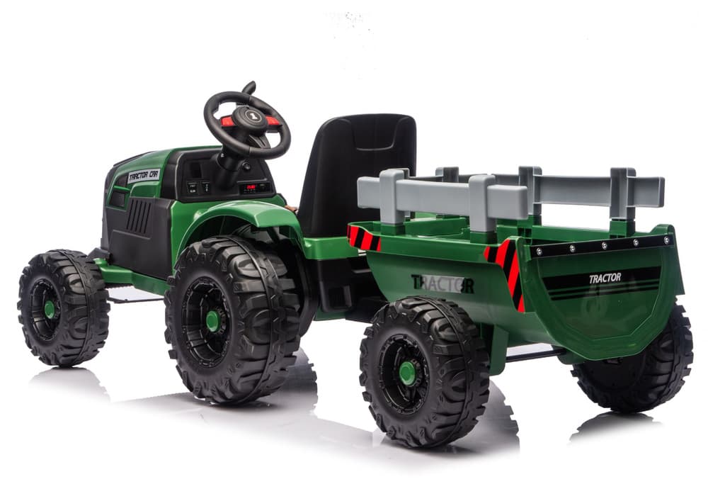 Traktor na akumulator LEAN CARS CH9959B s prikolico, temno zelen, 24V 4