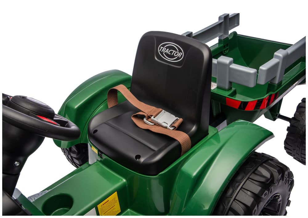Traktor na akumulator LEAN CARS CH9959B s prikolico, temno zelen, 24V 7