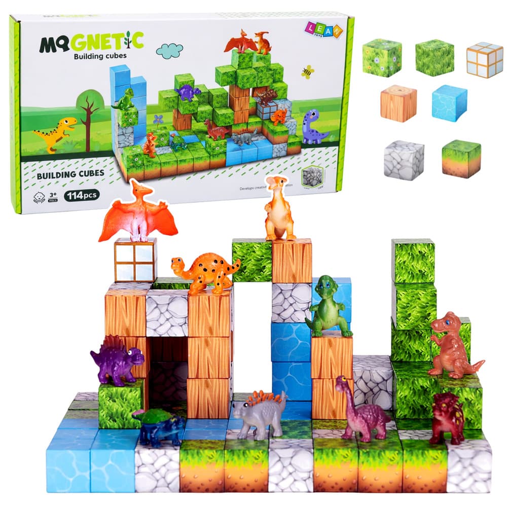 LEAN TOYS Magnetske kocke 3D Kvadratni svet 114 el.