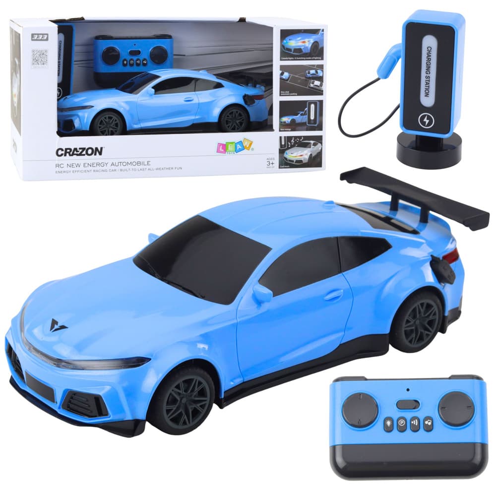 Športni avtomobil LEAN TOYS na daljinsko upravljanje, polnilec, modra