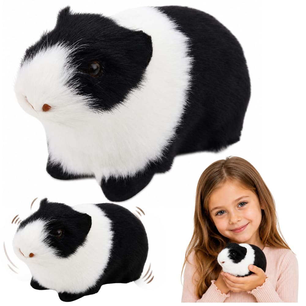 AnP-28871 Plišasta morska prašička LEAN TOYS, črno-bela