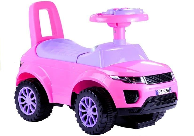 Otroški poganjalec LEAN CARS 613W s platišči in lučmi, roza