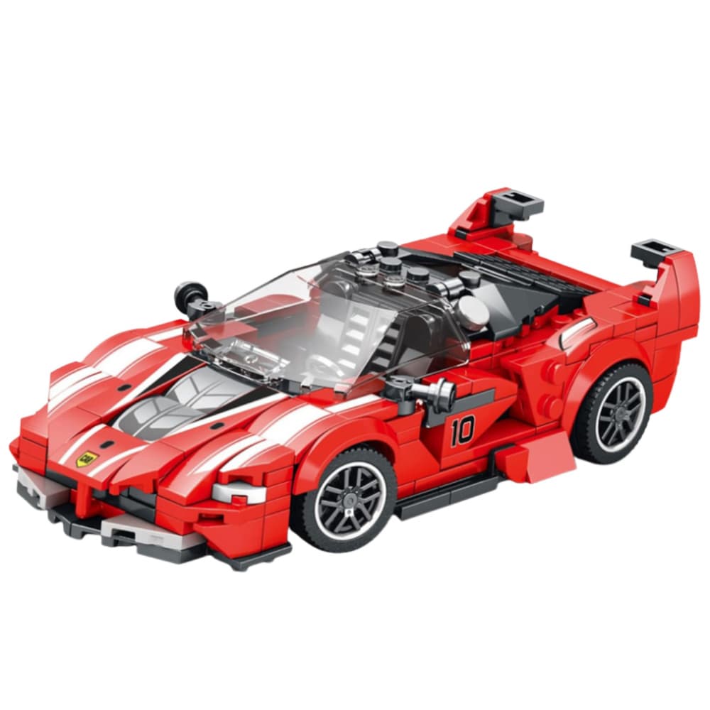LEAN TOYS Konstrukcijski bloki: Dirkaški avtomobil FXX-K rdeč (360 el.) 2