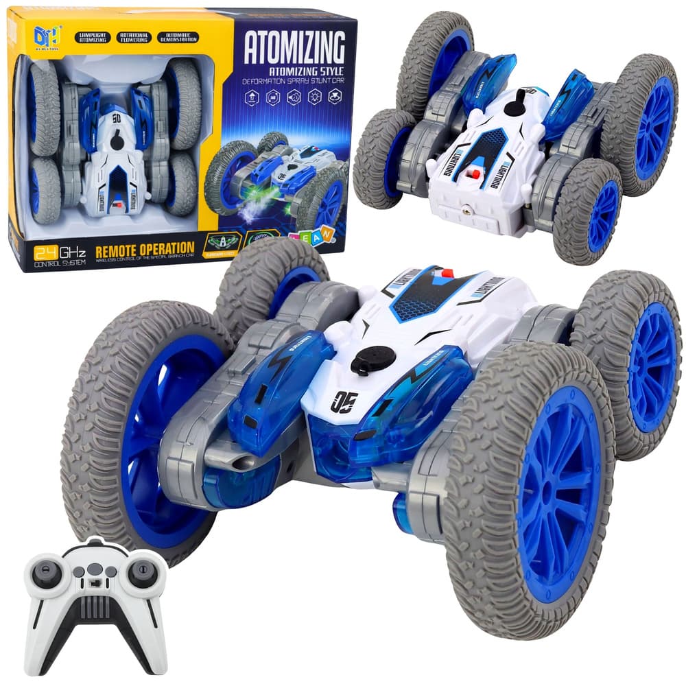 LEAN TOYS kaskaderski avtomobil RC, s svetlobo, paro in driftom 360°, modra