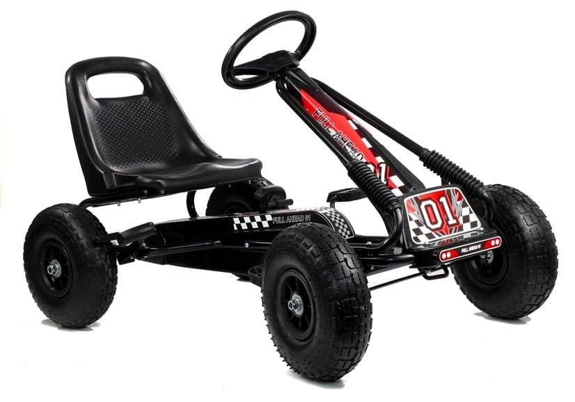 LEAN CARS Gokart A-15 črn, napihljiva kolesa