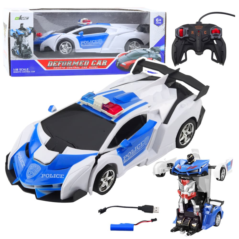 2v1 RC policijski avto robot LEAN TOYS, daljinsko voden