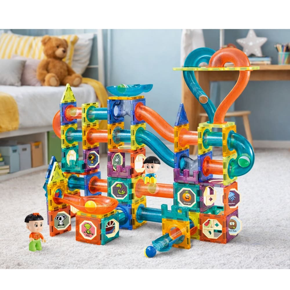LEAN TOYS Magnetni gradbeni bloki z vodnim stolpom (188 el.) 3