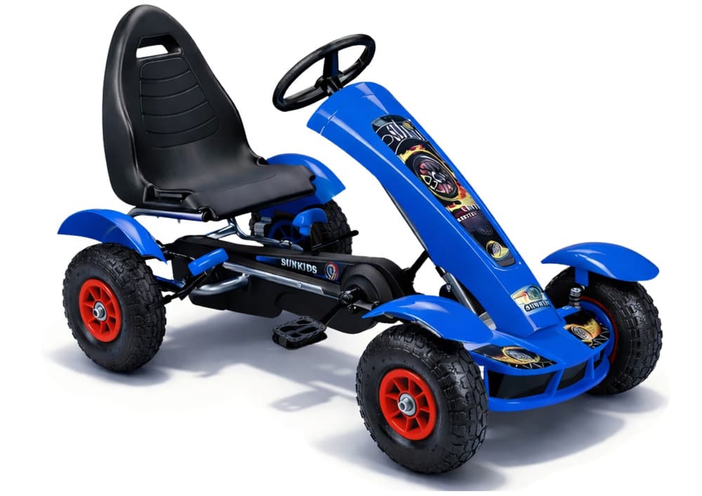 LEAN CARS Gokart F618 na pedala, napihljiva kolesa (modr)