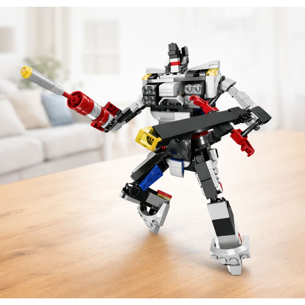 Kocke konstrukcijske: dirkalnik ali robot (2v1), bel 3