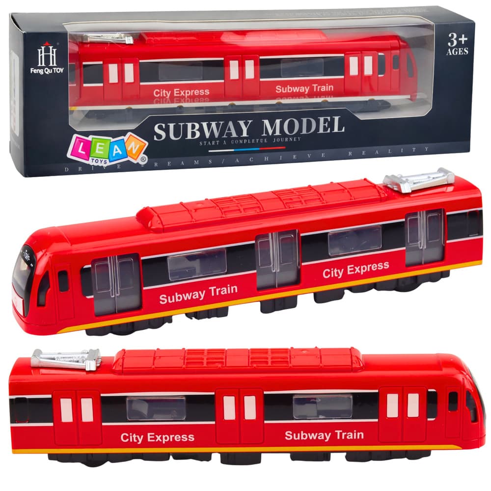LEAN TOYS Metro vlak City Express rdeč s lučmi, zvoki in vrati