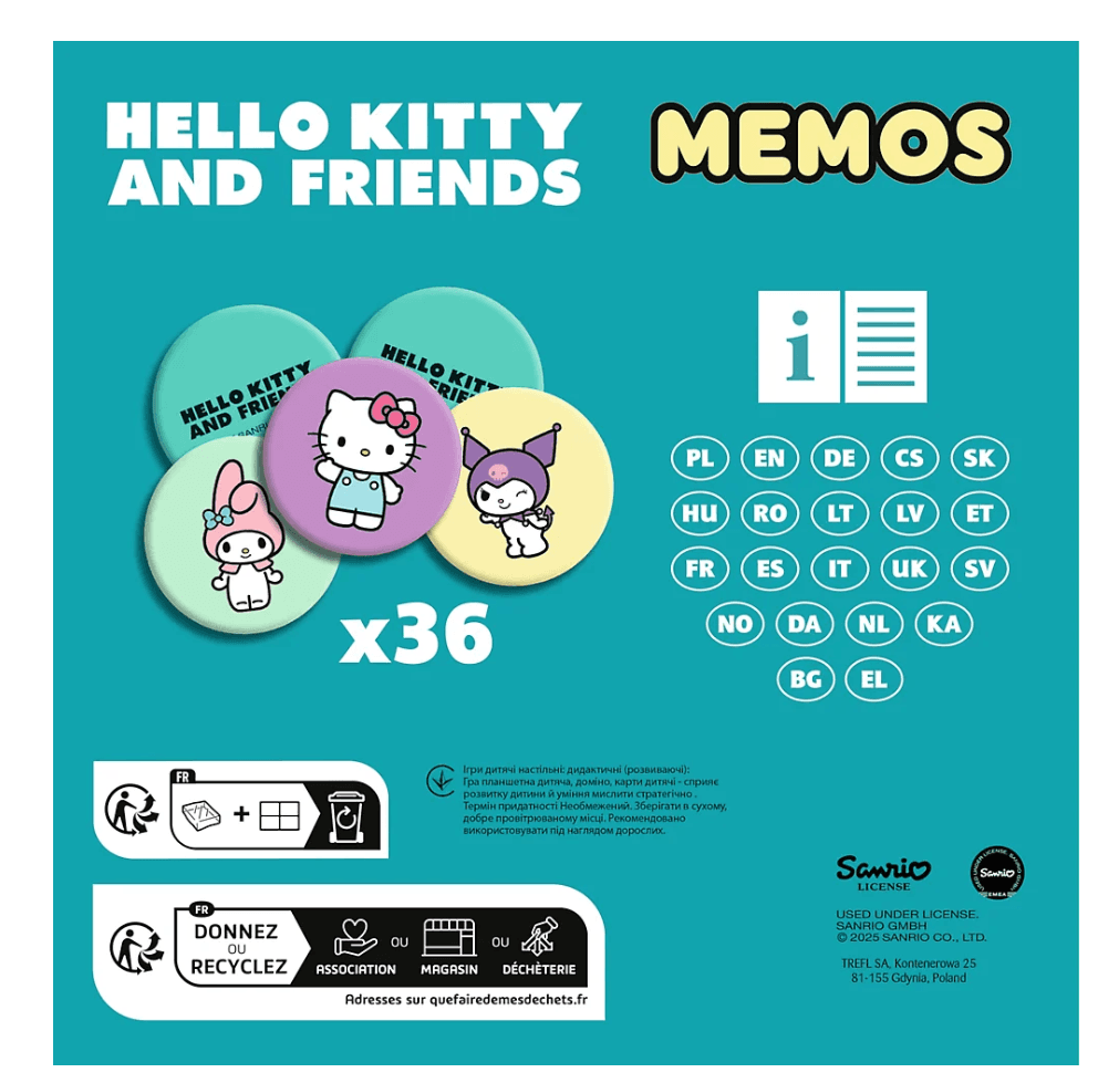 TREFL GRY Igra za Otroke Memos Hello Kitty 3+ 4