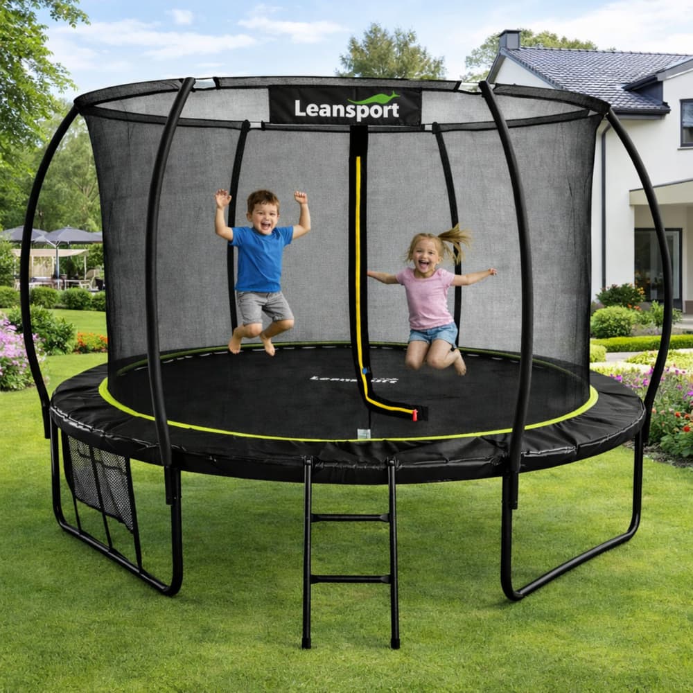 Vrtna trampolina LEAN, notranja mreža, črno-zelena, 252 cm (8ft) 3