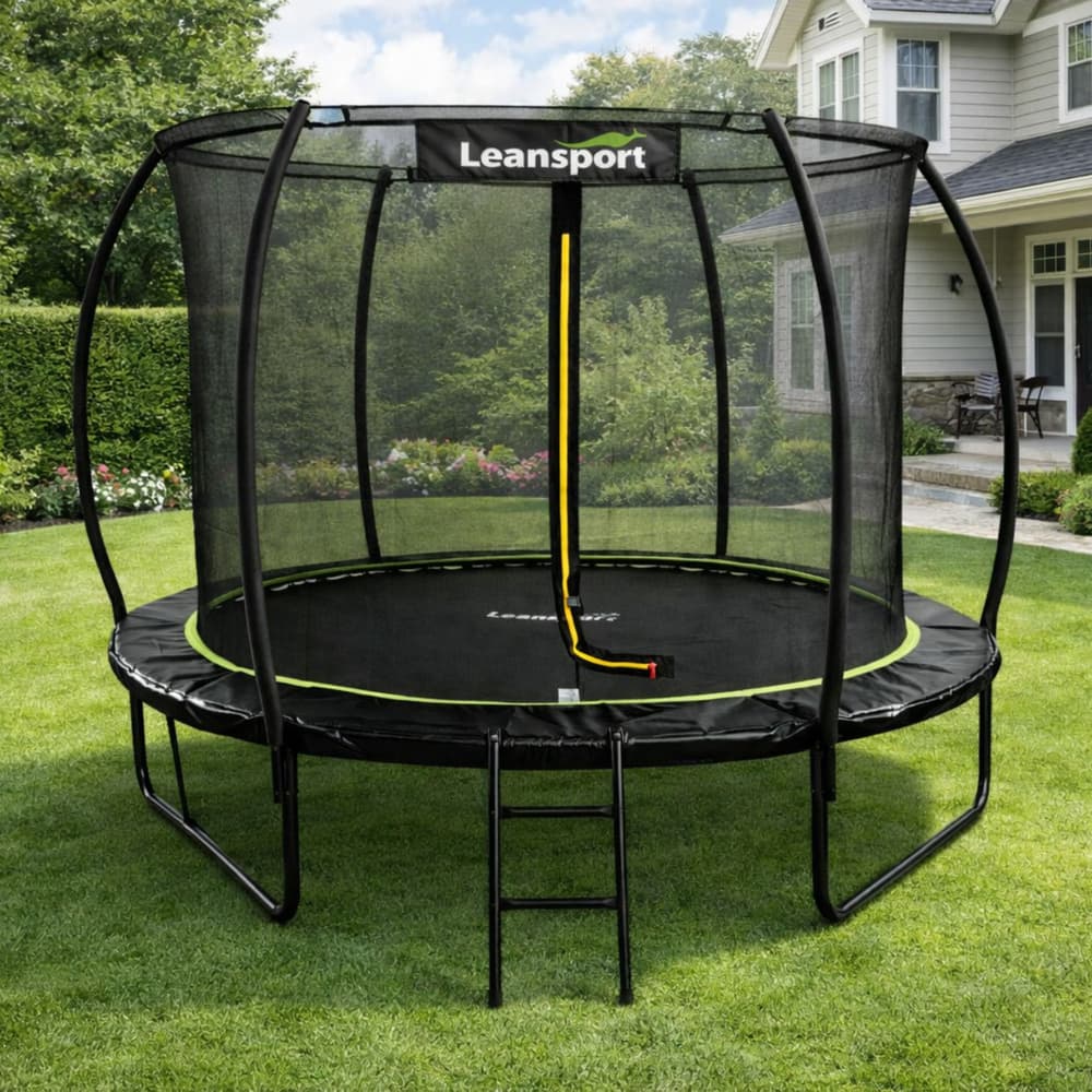 Vrtna trampolina LEAN, notranja mreža, črno-zelena, 305 cm (10ft) 3