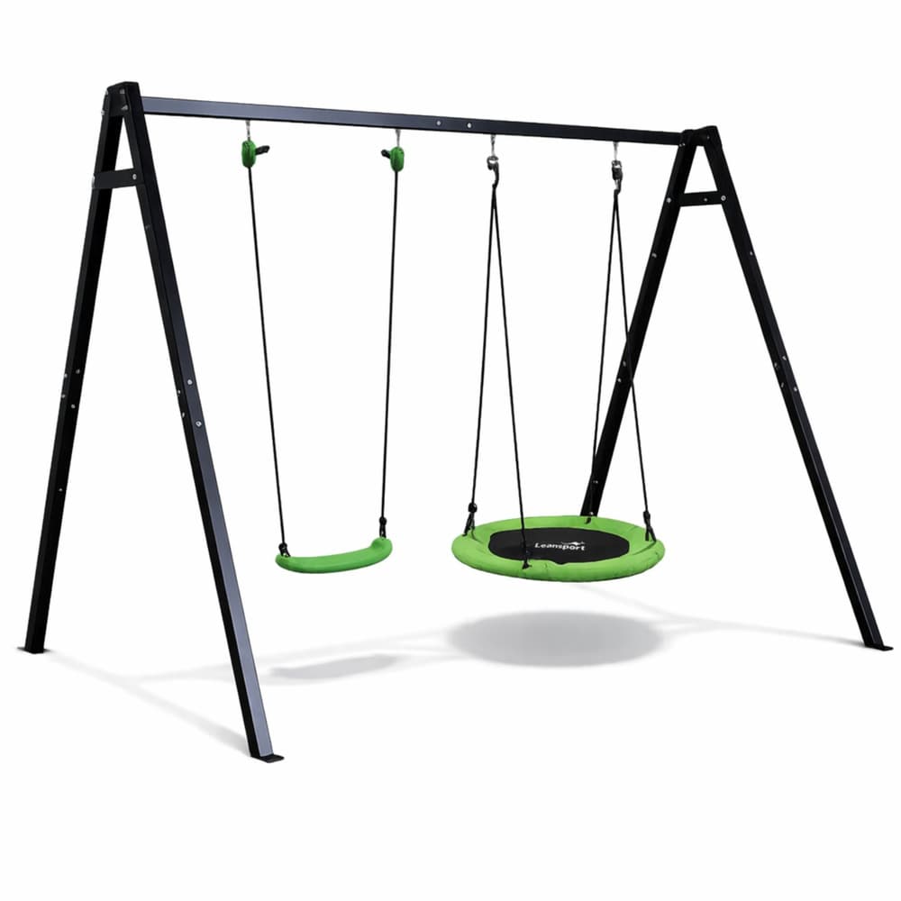 Vrtna gugalnica "Bocianie gniazdo" 2v1 s črnim ogrodjem, 260x173 cm, LEAN SPORT