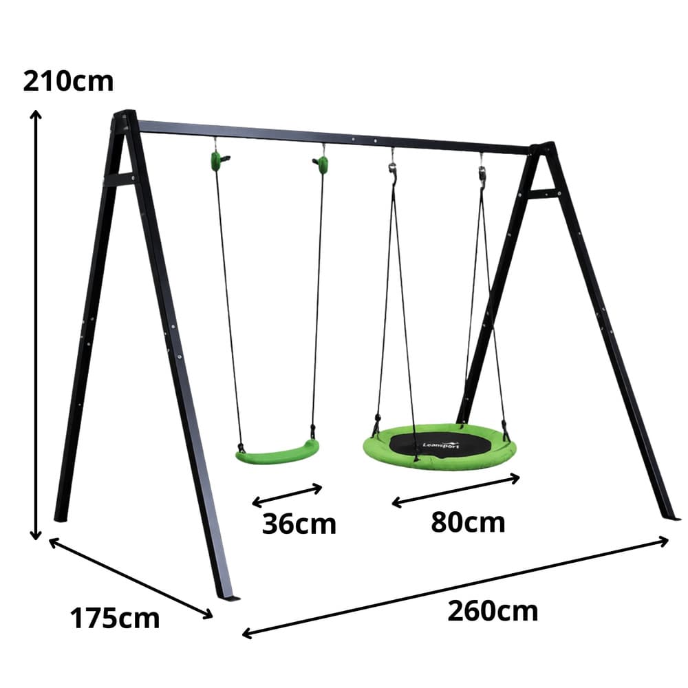 Vrtna gugalnica "Bocianie gniazdo" 2v1 s črnim ogrodjem, 260x173 cm, LEAN SPORT 3