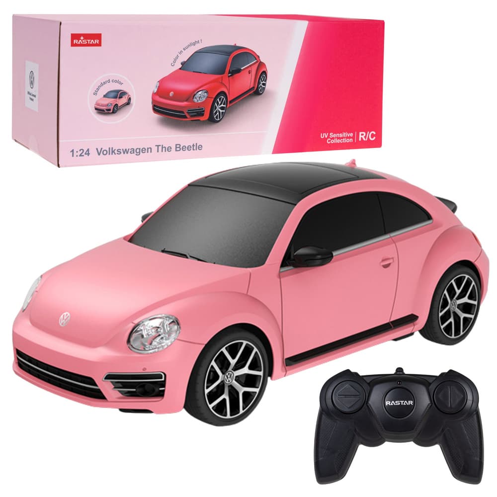 RASTAR RC avto VW Beetle, roza, spreminja barvo, 1:24