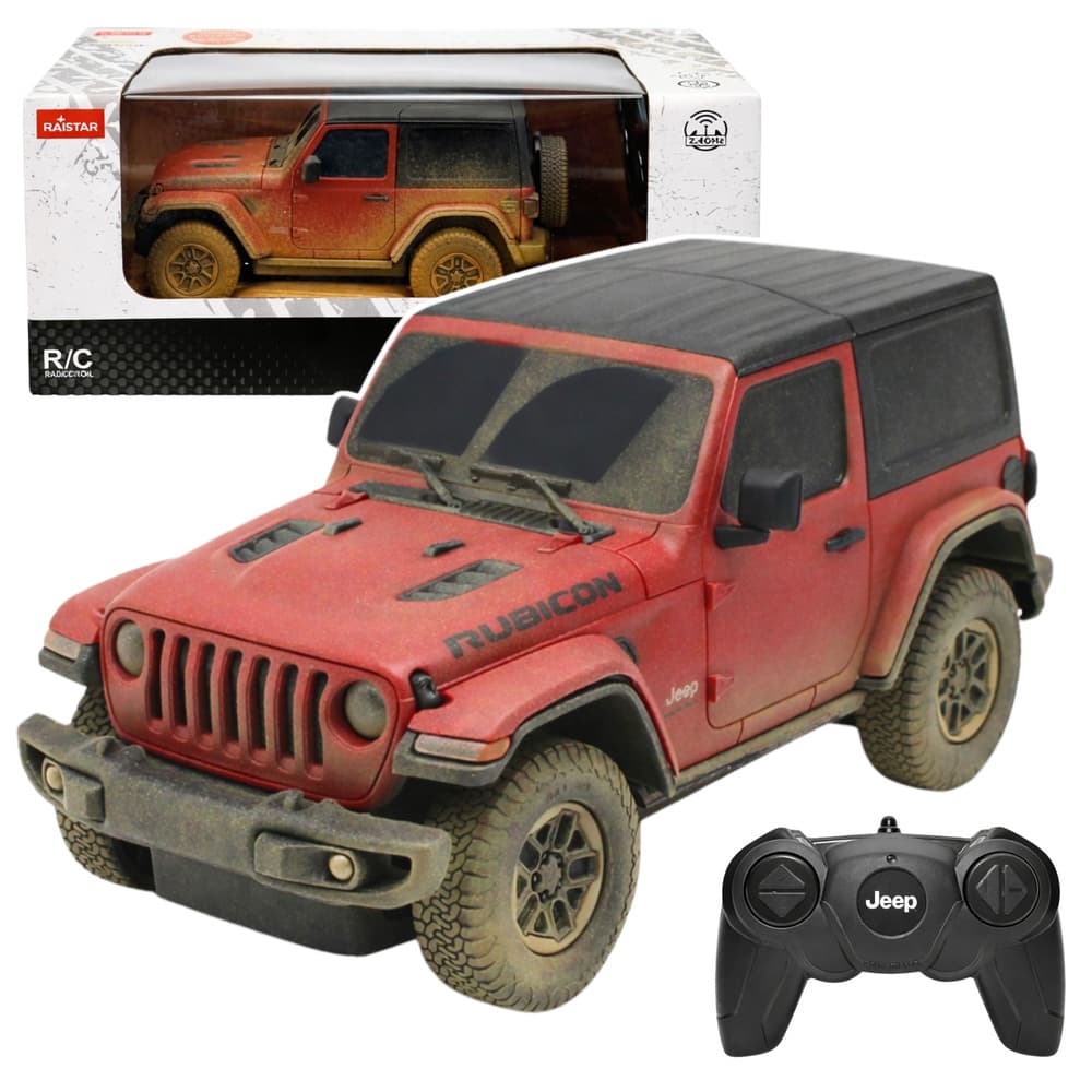 RASTAR RC terenski avto JEEP Wrangler Rubicon Muddy, rdeč, 1:24