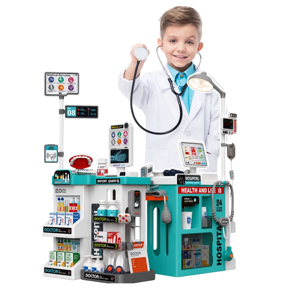 Velik zdravniški set LEAN TOYS z vozičkom, lučmi in zvoki 2