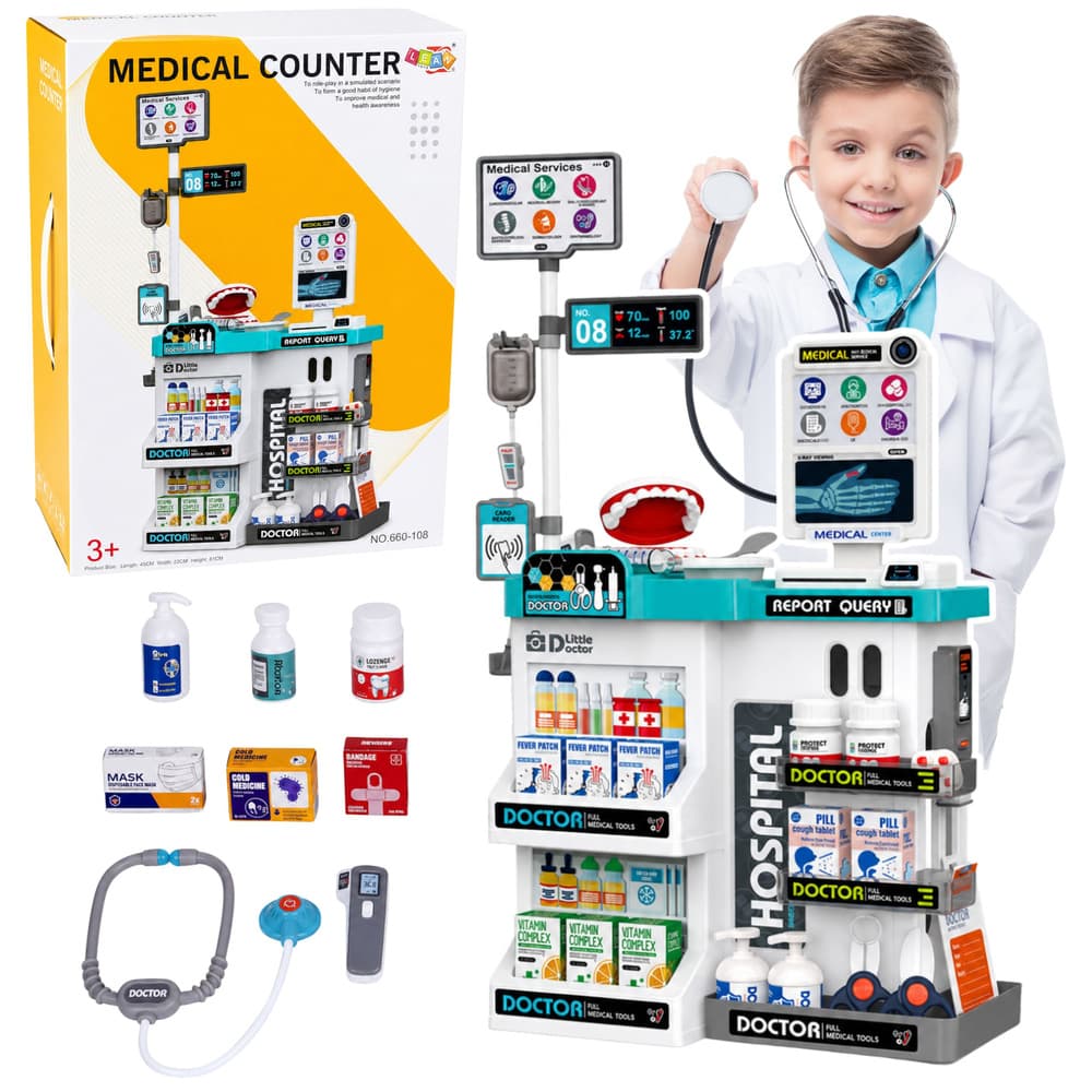 Velik zdravniški set LEAN TOYS z vozičkom, lučmi in zvoki