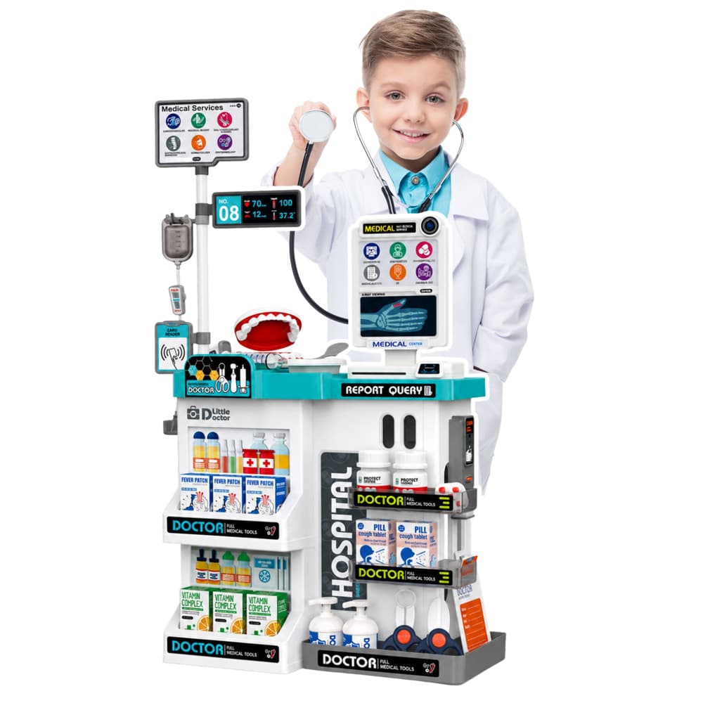 Velik zdravniški set LEAN TOYS z vozičkom, lučmi in zvoki 2