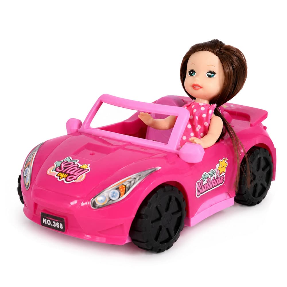AnP-29600 Mini lutka LEAN TOYS v roza kabrioletu s psom 2