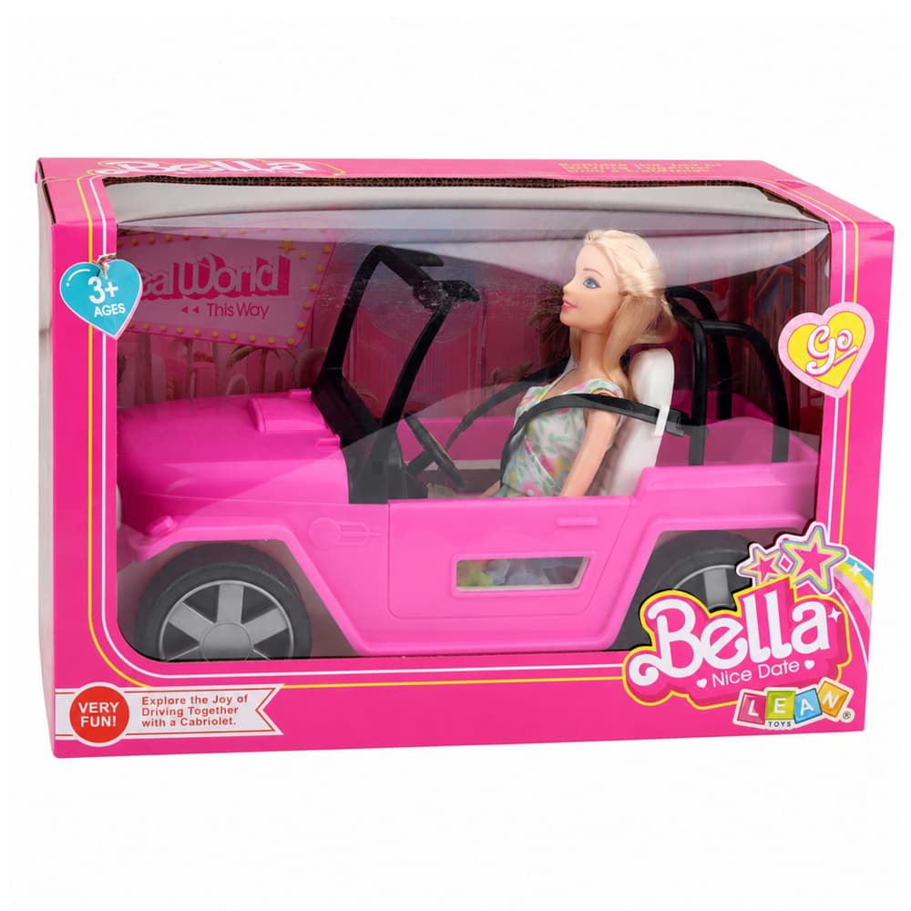 Lutka Bella v roza kabrioletu, 30 cm, LEAN TOYS 6