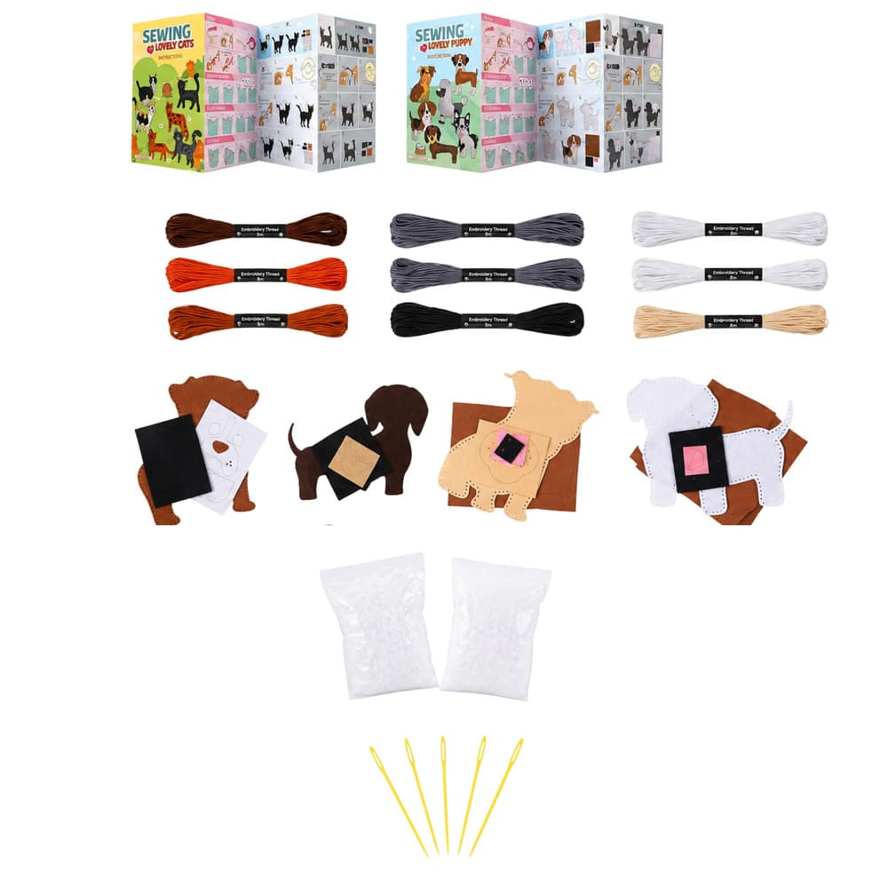 Kreativni set za šivanje plišastih igrač Psički Lean Toys, 6 kosov 5