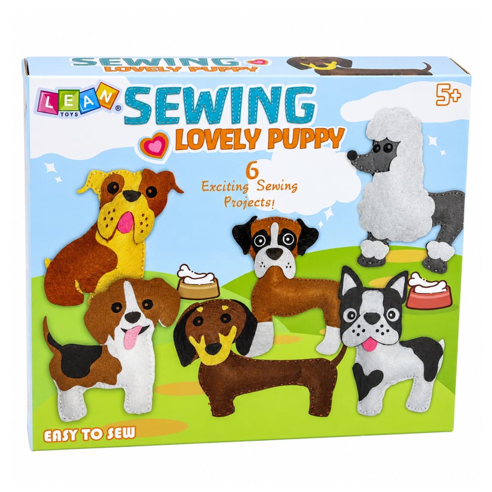 Kreativni set za šivanje plišastih igrač Psički Lean Toys, 6 kosov 7