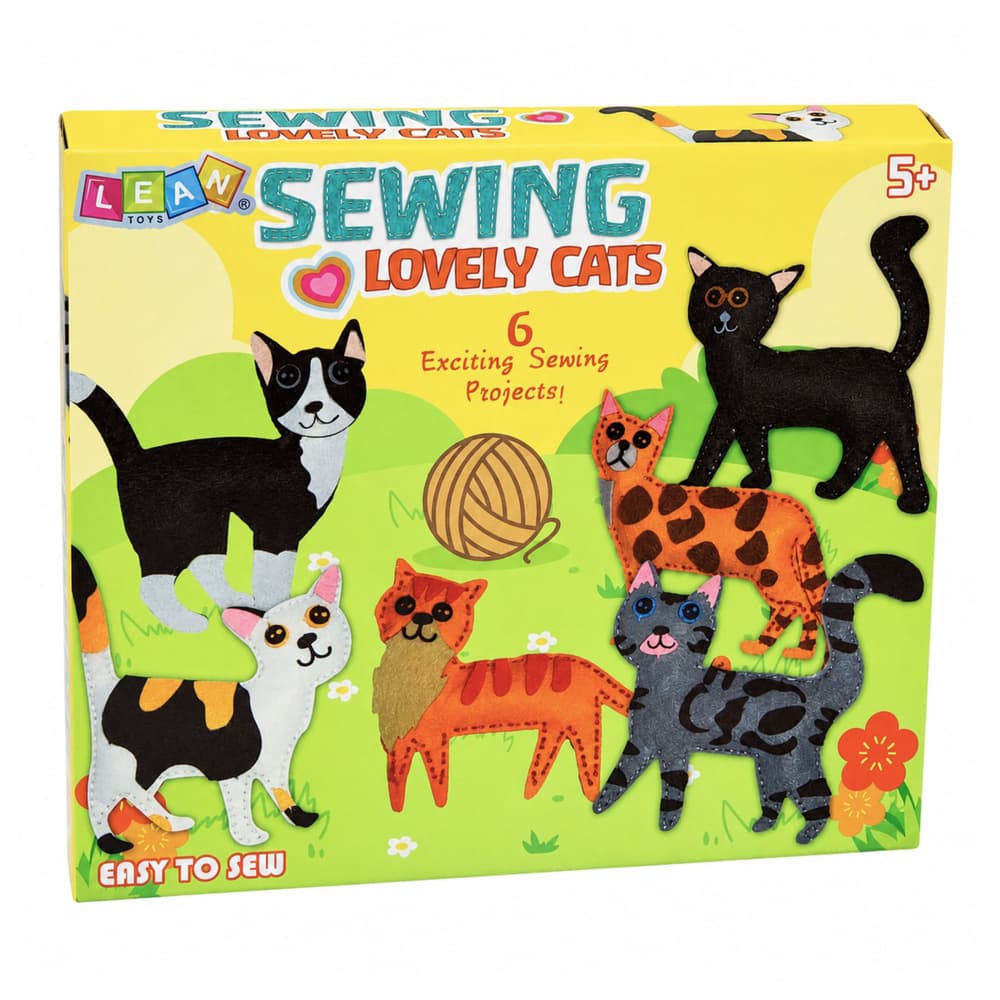 Kreativni set za šivanje plišastih igrač Muce Lean Toys, 6 kosov 7