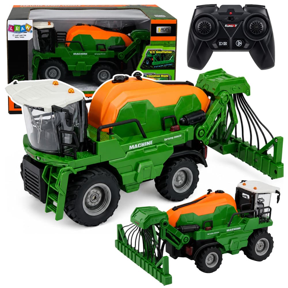 RC kmetijski kombajn z razpršilnikom, luči, zvoki, 1:24