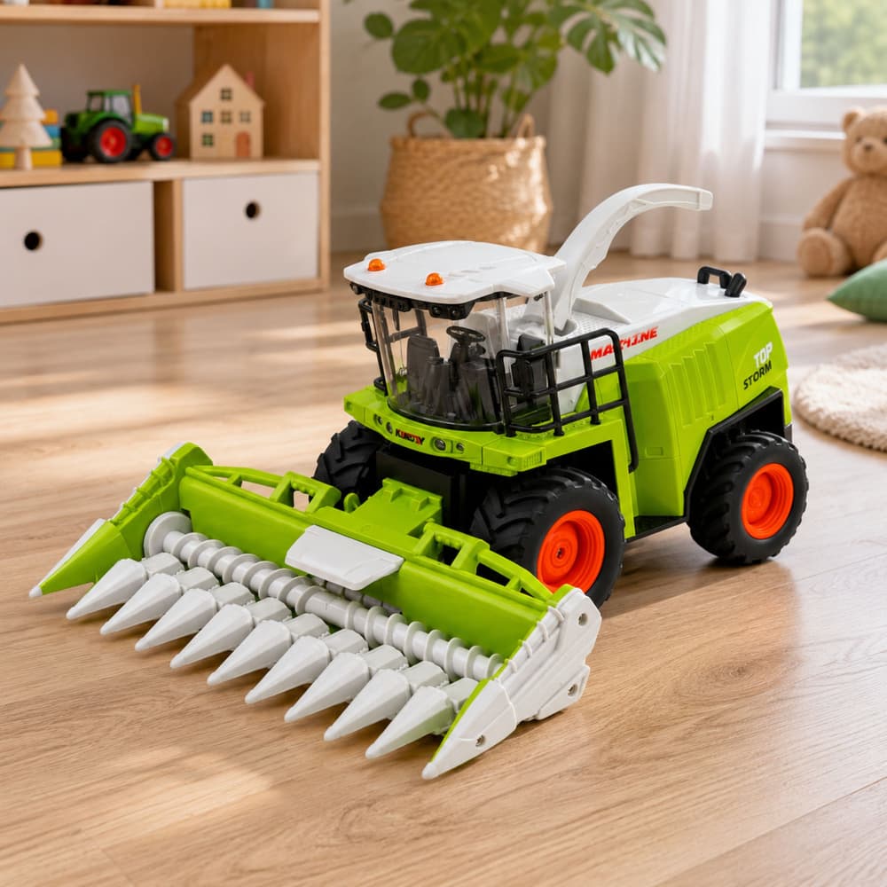 RC kombajn z adapterjem za koruzo, luči, zvoki, 1:24 4