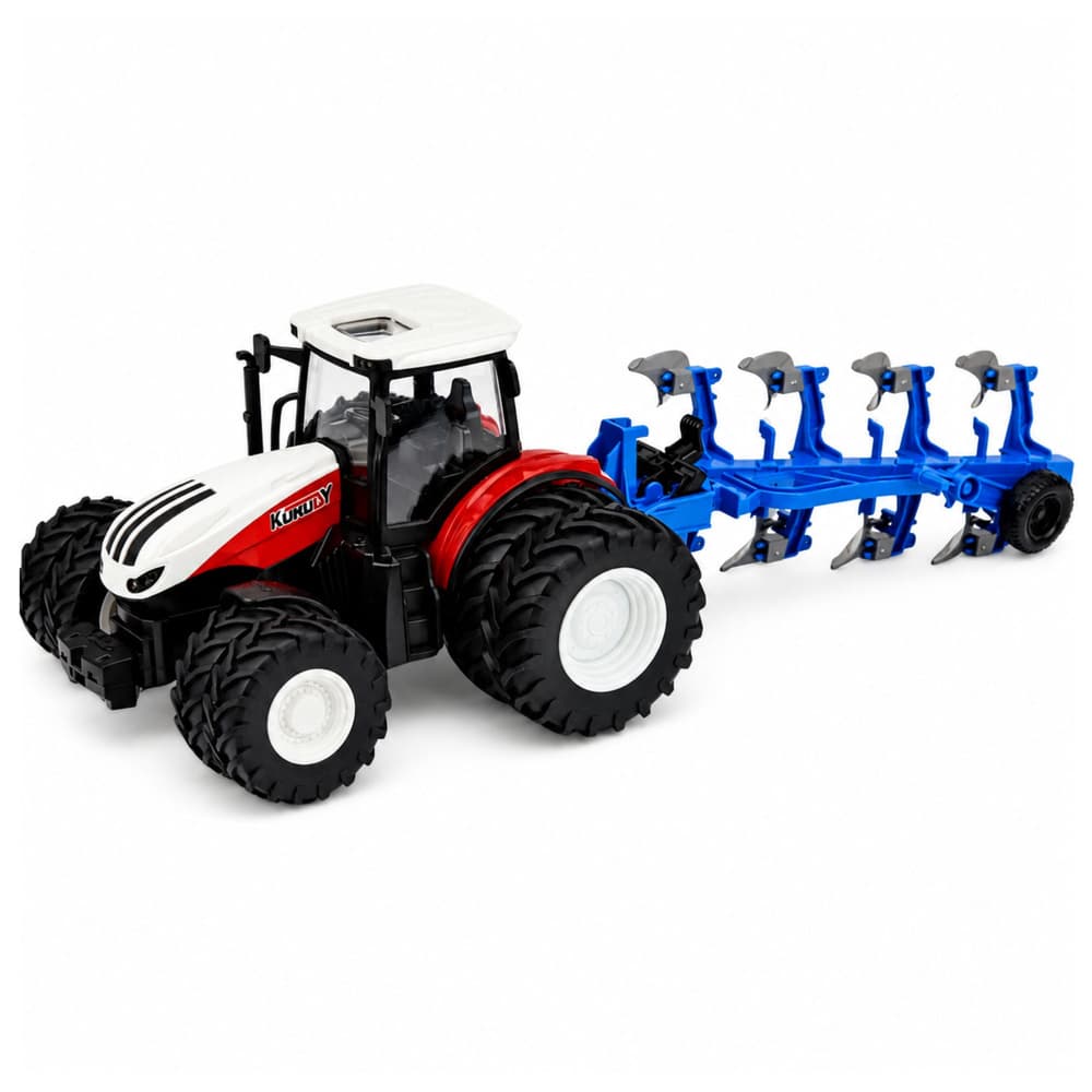 RC traktor z večlesnim plugom, luči, 1:24 2