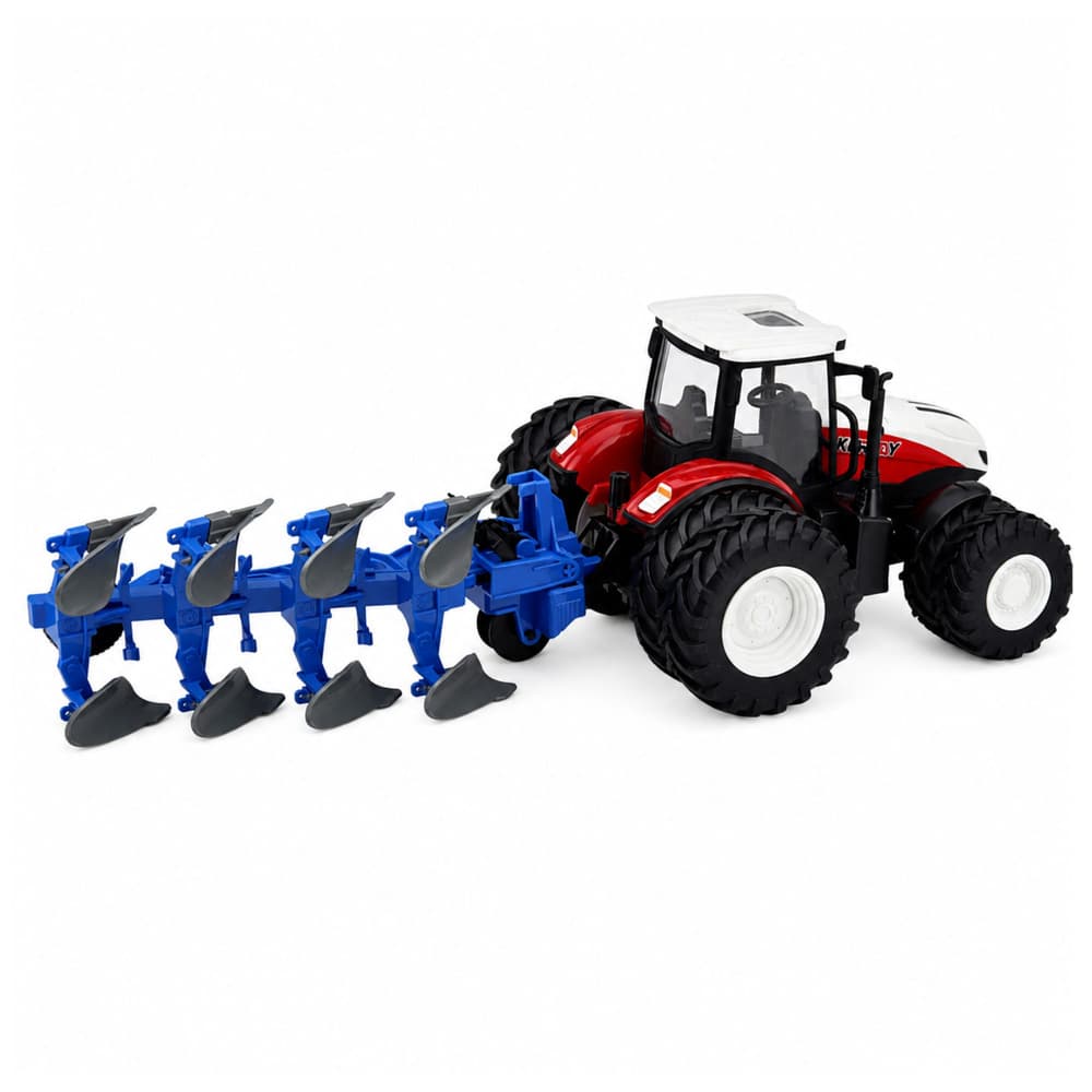 RC traktor z večlesnim plugom, luči, 1:24 3
