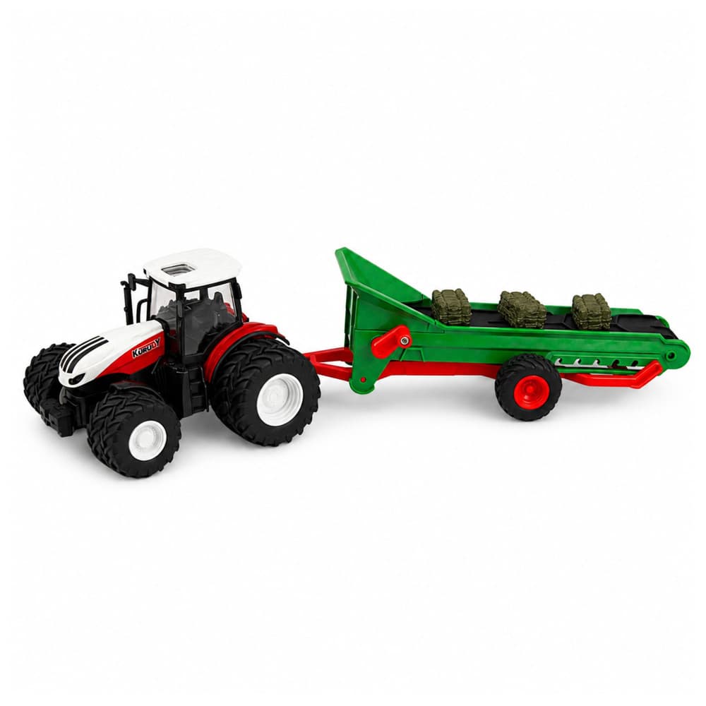 RC traktor s tekočim trakom in balami, luči LED, 1:24 2