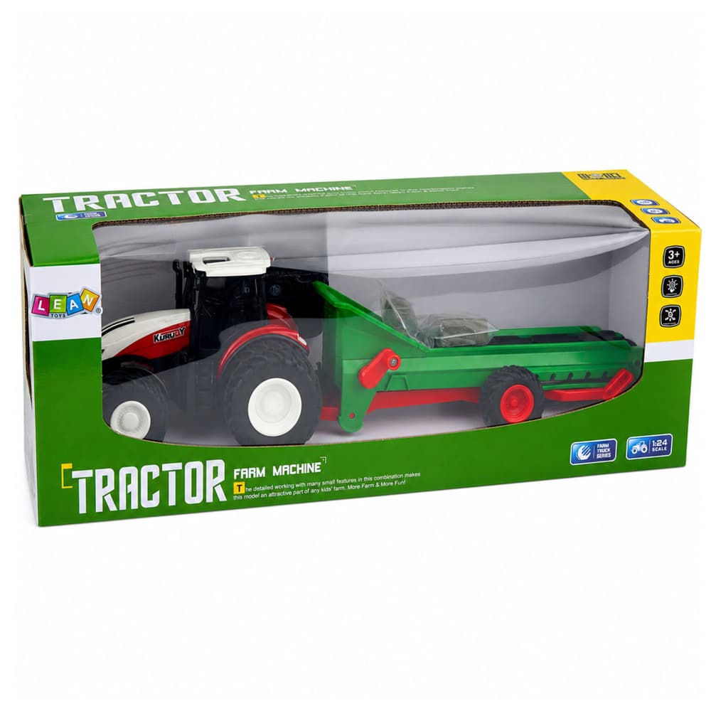 RC traktor s tekočim trakom in balami, luči LED, 1:24 7