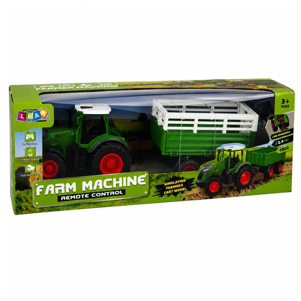 RC traktor z kiper prikolico, električno dviganje, luči, 1:24 7