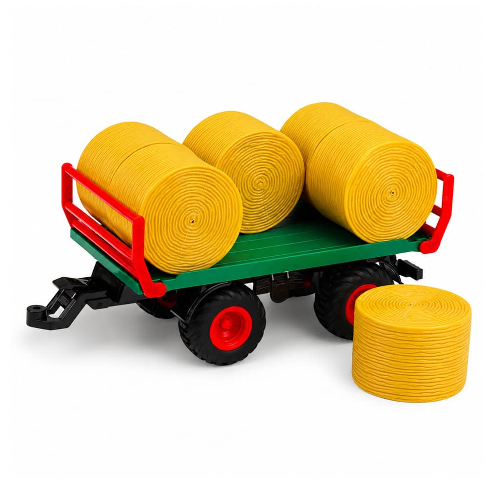 RC traktor s prikolico in balami, LED luči, 1:24 5