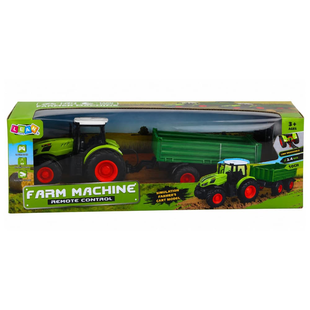 RC traktor s kiper prikolico, luči, zvoki, zelen, 1:24 7